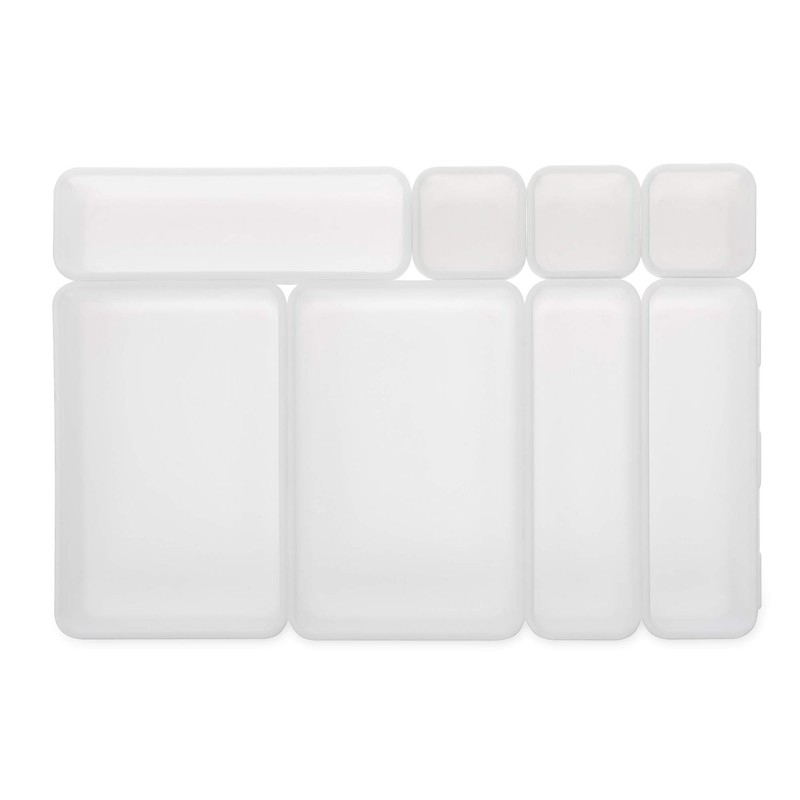 LIVIVO 8pc Interlocking Drawer Organiser and Dividers Plastic Desk and