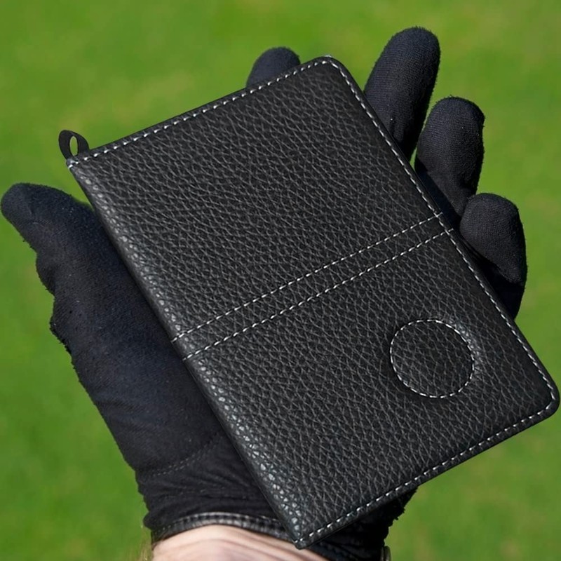 DONGKER Golf Scorecard Holder, Leather Golf Score Card Wallet with