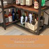 L-Shaped Bakers Rack with Power Outlet,4-Tier Corner Microwave Stand with