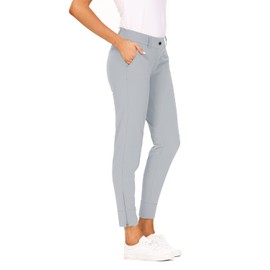 Hiverlay Womens pro Golf Pants Quick Dry Slim Lightweight Work Pants with Straight Ankle Also for Hiking or Casual Ladies，Grey-XXL