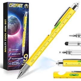 Chipate Gifts for Men, Mens Gifts for Christmas, 9 in 1 Multi Tool Pen, Stocking Fillers for Men, Birthday Gifts for Him, Secret Santa Gifts for Men, Gifts for Men Who Have Everything,Gadgets for Men