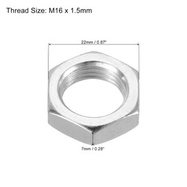 PATIKIL M16 x 1.5 Steel Hex Nuts, 10 Pack Metric Thread Zinc Plated Finished Hardware Nuts Screw Bolt Fasteners 7mm Height