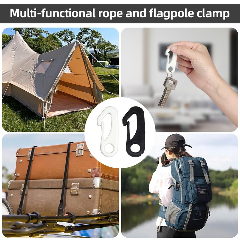 Adiwo 20 PCS Flag Pole Clip, Nylon Flagpole Clamp, Snap