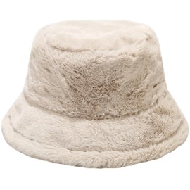 DURINM Winter Hat Women's Plush Fishing Hat Winter Casual Hat Bucket Hat Floppy Hat Warm Fishing Hat Bucket Hat Plush Hat for Girls, Flat Khaki