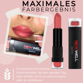 NEW WELL Matte Lipstick - Intense Colours - 24 Hours Long-Lasting Matte Effect - Elegant Lips - Various Colour Shades (05)