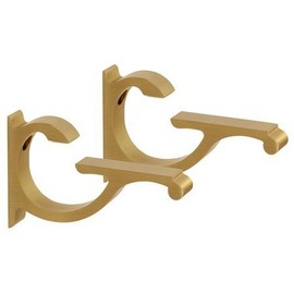 TroySys CC5BB Brushed Brass Designer Aluminum Shelf Brackets