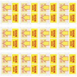 Jutom 12 Pack/ 600 Pcs Sign Here Tabs 1 Inch Sign Here Stickers Date Post Tabs Flags Stickers with Dispenser Arrow Flags Easy to Post for School Office Book Annotation Kit Supplies, Yellow