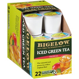 Bigelow Tropical Iced Green Tea K Cups, 22 Count Box (Pack of 1), Caffeinated 22 K Cup Pods Total