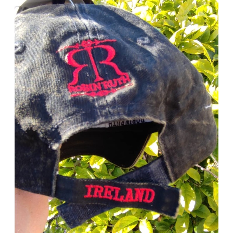 Robin Ruth Black Denim Baseball Cap with red 'Ireland Original'