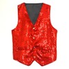 Red Unisex Sequin Vest Waistcoat Dance Party Show Costume Mens
