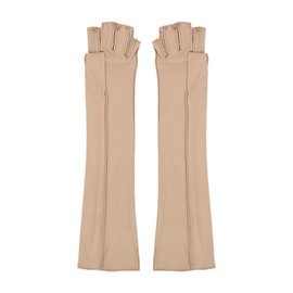 MagiDeal Long Compression Gloves Typing Gloves Non Slip Multifunctional Lightweight Fitness Gloves Fingerless Gloves for Work Training, Yellow