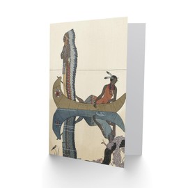 Artery8 George Barbier Art Card Along the Missouri Native American Couple