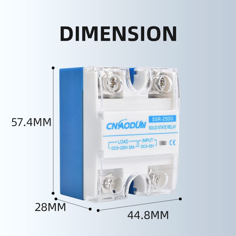 CNAODUN Solid State Relay SSR-25DD with Heat Sink DC to