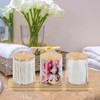 Relaxdays Cotton Bud Container with Tray, 3 Cups with Lid,