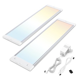MYPLUS LED Under Cabinet Lighting Kit, 5 Color Temps Kitchen Light Under Cabient with Mesh APP DIY Control, 14W ETL Listed Power and Bright 920Lumen, Linkable LED Lighting 2 * 16 inch Panels