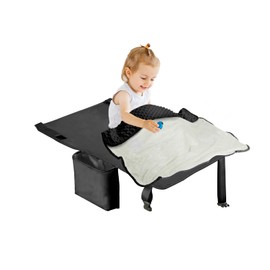 Trekbabe Toddler Airplane Bed with Blanket, Airplane Seat Extender for Kids, Baby Travel Tssentials, Black