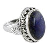 NOVICA Artisan Handcrafted Lapis Lazuli Cocktail Ring Sterling Silver Blue