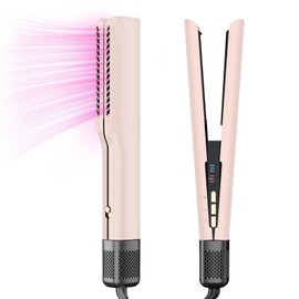 IG INGLAM Air Straight, Style from Wet Hair, 200M Ionic Hair Dryer Straightener for Medium Long Length(14”-30”), Straightener and Dryer 2 in 1, Fast Drying and Straightening in One Step, Pink