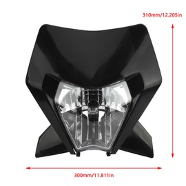 ABCERRSI Dirt Bike LED Headlight,Motorcycle Head Lamp Light Kit Compatible With Motocross Pit Bike Enduro ATV Supermoto 2024 EXC XC SX XCW EXCF SXW SXF 125-500(Black)