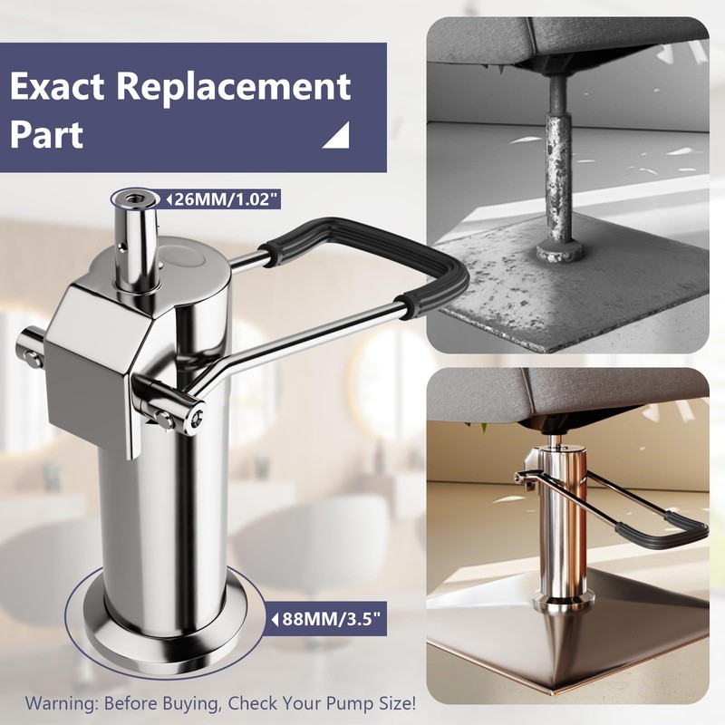 Barber Chair Replacement Hydraulic Pump - 6.7 IN Adjustable Height