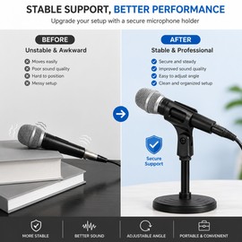 Adjustable Microphone Clip Holder for Stage Use – 360° Rotatable Plastic Mount for Recording, Singing and Speaking