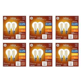 GE Lighting (case of 12 bulbs) GE Relax LED 40 Watt Equivalent, Dimmable, Warm White A15
