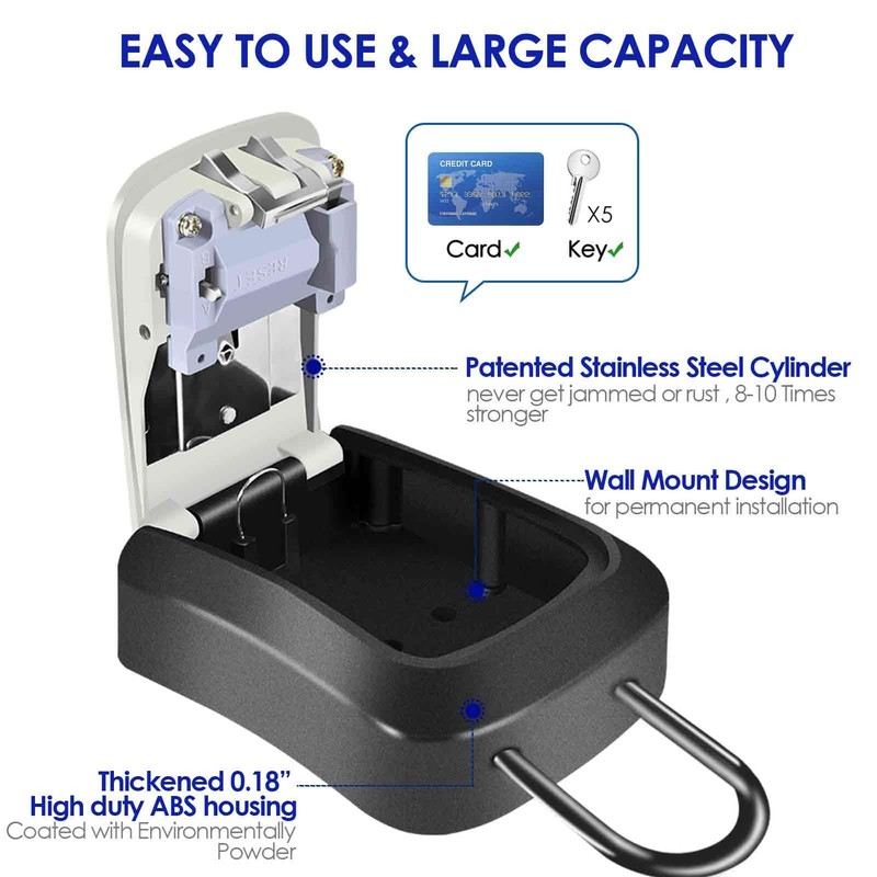 BRILLIRARE 2 Pack Key Lock Box, Waterproof 4 Digits Combination