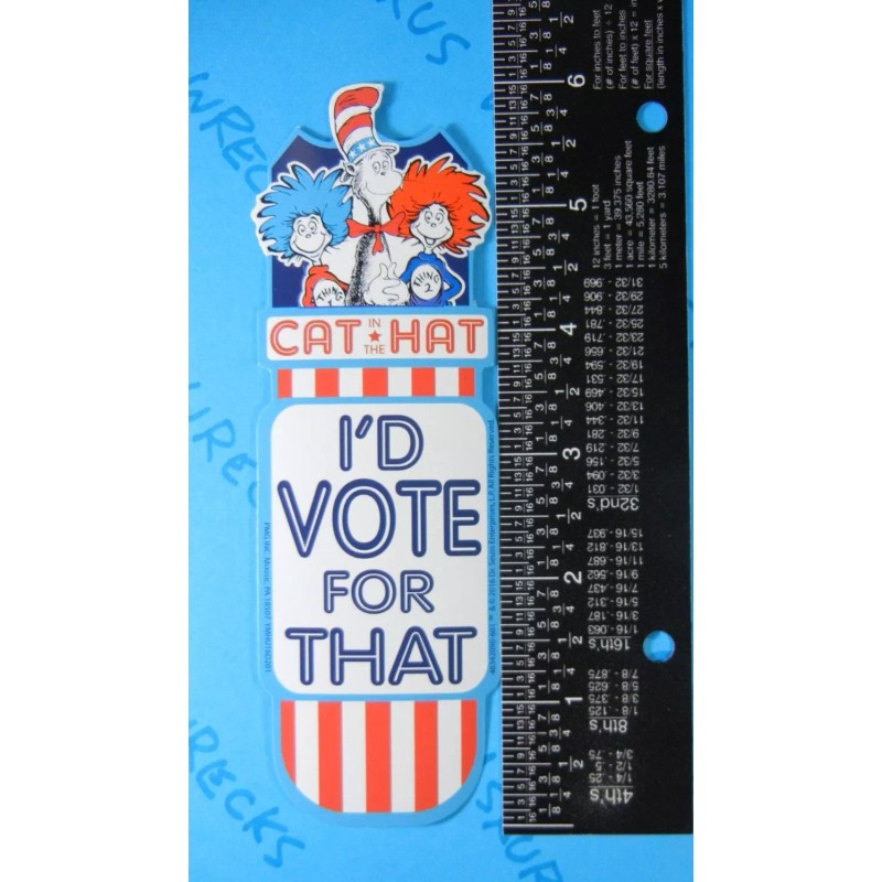 Eureka Cat In The Hat Sticker Badge Sheet & Bookmark