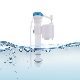 Toilet Fill Valve Toilet Cistern Fill Valve Toilet Bottom Entry Fill Valve Adjustable Water Level Toilet Push Button Fill Valve Dual Flush Cistern Syphon G1/2 (4 Points Plastic Pipe Water Inlet Valve)