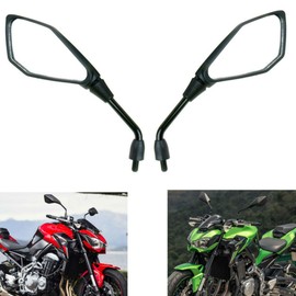 MZS Motorcycle Mirrors | 10MM Rear View Side Mirror 360°Adjustable Handlebar Compatible with Z125 | Z400 | Z650 | Z750 | Z800 | Z900 | Z1000 | KLE300 | KLE650 | KLZ1000