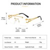 Retro Rimless Large Square Sunglasses Women Men Luxury Shades Frameless