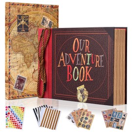 Adventure Book Diary Photo Scrapbook,Scrap book with Hard Cover Movie Up Travel Scrapbook for Anniversary,Scrapbook,Gift for Couples Anniversary,Wedding,Travelling,Birthday,Christmas (Animation Style)