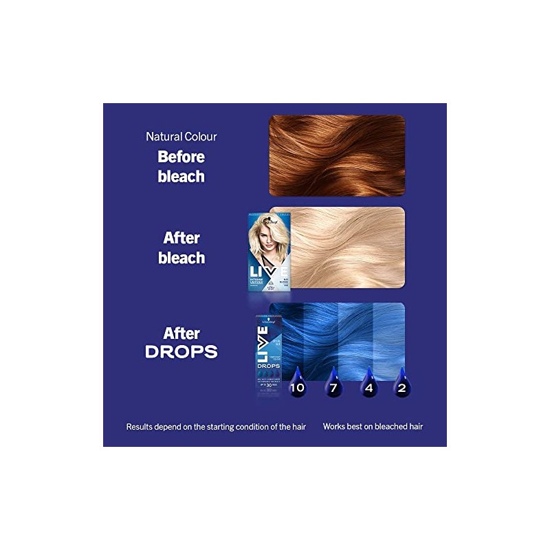 Schwarzkopf LIVE Colour Drops Vegan Semi-Permanent Blue Hair Colour, 2