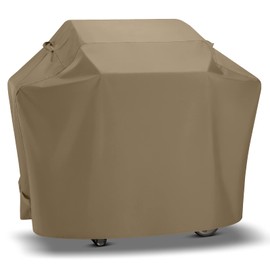 SunPatio Grill Cover 48 Inch for Outdoor Grill, Heavy Duty BBQ Cover with Waterproof Sealed Seam, FadeStop Material, All Weather Resistant Compatible for Weber CharBroil Nexgrill and More, Taupe