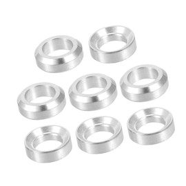 A ABSOPRO 8 Pcs M6x5.5 Universal Bicycle Bolt Brake Screw Washer Bolts - MTB Mountain Bike Bicycle Concave Convex Balancer - Titanium Alloy Silver Tone Item Replacement