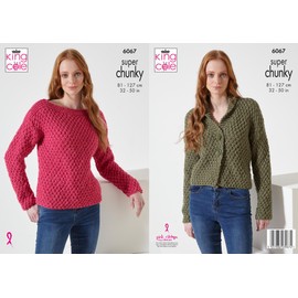 King Cole Celestial Super Chunky Knitting Pattern Ladies Jacket & Sweater (6067), Various