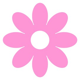 LiteMark Removable Pink 4 Inch Flower Decal Stickers Walls, Ceiling Floor - Pack of 9