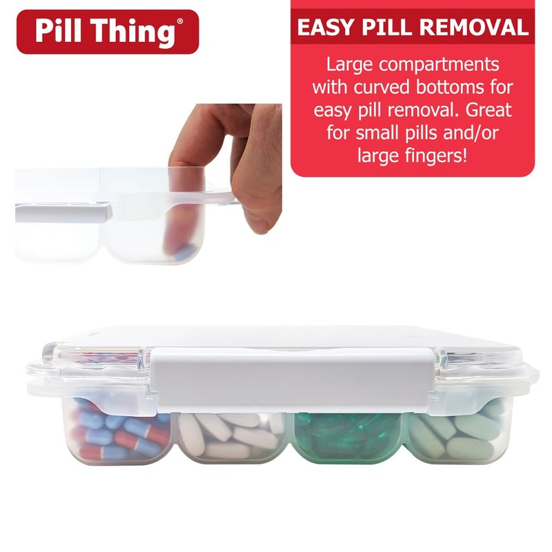 20 Compartment Large Pill Case with Airtight Seal - Silicone