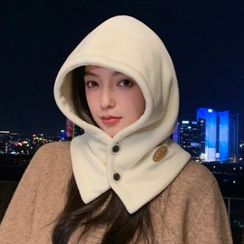 Imported Knit Balaclava Hood, Neck Warmer & Earmuff Scarf for Winter Warmth (LF2730) - Free Size Size Mm2685 Light Gray 4ea