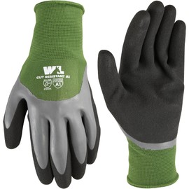 Wells Lamont Men's Waterproof Work Gloves with Latex Double Coating, Green/Black, Large (609L-300)