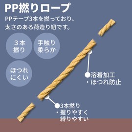 Yutaka Make PP Rope Flat Roll, Straw Rope Color, 0.2 inches (5 mm) x 392.4 ft (100 m), M-215WR Rope, Binding Cord, Packaging, Decorative, Flat Roll, Large Roll, Farming, Gardening Color, Polypropylene