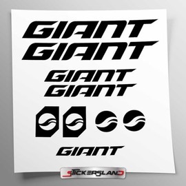 Sticker Kit Compatible with MTB Mountain Bike Frame and Helmet | Decals Sticker Decal Bike Logos | Stickersland® GIAN (Matt Black)