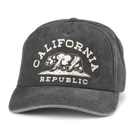AMERICAN NEEDLE Unisex California Republic Cali Bear Walker Adjustable Snapback Baseball Hat (25002A-CA-BLK)
