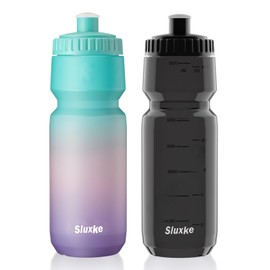 SLUXKE 2Pack 32oz Bike Water Bottle, 1000ml Sports Cycling Water Bottle Easy to Squeeze, Lightweight Bicycle Water Bottle Fits Most Bike Cages