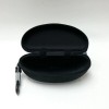 Unbranded Black Sunglasses Case Hard Canvas Zippered W/ Clip Hanger