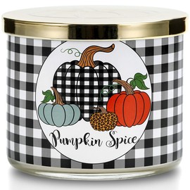 Pumpkin Candle, Thanksgiving Candle Gift, Fall Candle, Pumpkin Spice Scented Candle Autumn, Large 3 Wicks, 14 oz