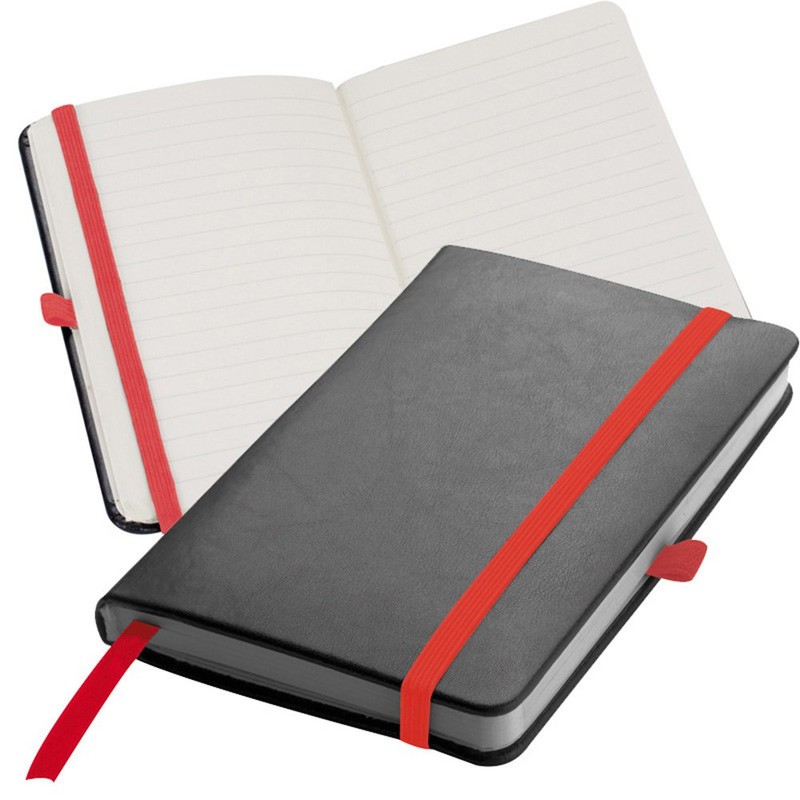 A6 Leather Hard Cover Lined Notebook Notepad Writing Pad Ruled