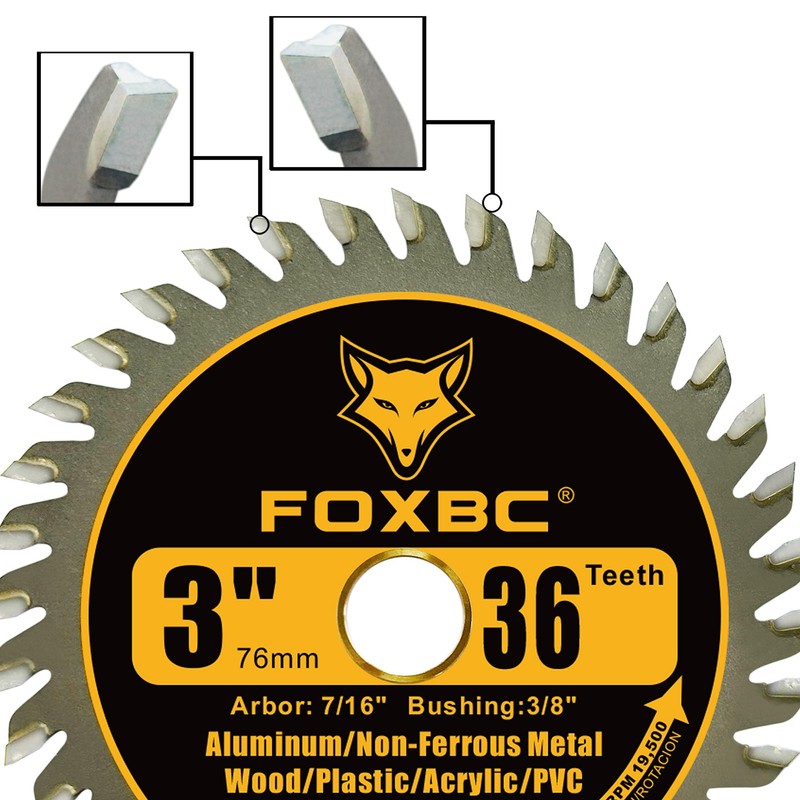 FOXBC 3 Inch Carbide Circular Saw Blade 24 Tooth, 36