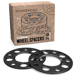 StanceMagic - 5mm Hubcentric 5x114.3 Wheel Spacers (67.1mm Bore) Compatible with Hyundai Genesis Tiburon Veloster, Kia Optima, Mazda 3 5 6 MX-5 Miata RX-8 Protege, Mitsubishi Jeep (2 Pack Black)