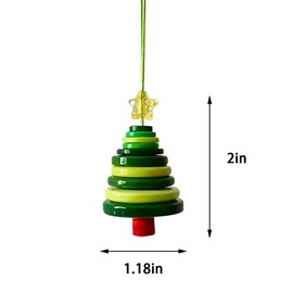CHMOART Christmas Tree Ornament, DIY Tint Green Button Tree Kit Xmas Hanging Ornaments for Christmas Party Tree Window Decorations